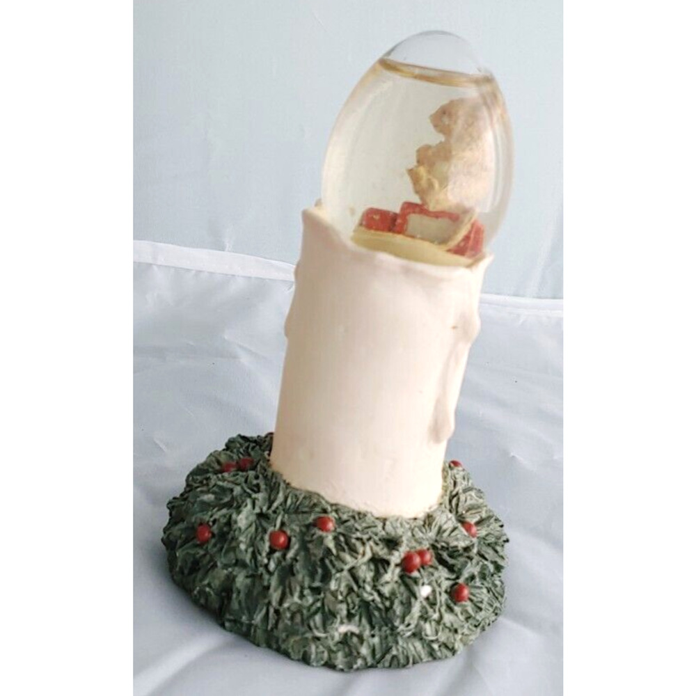 Christmas Candle Glitter Snow Globe Mouse Water Wonders Candlelight 5 inch - Picture 8 of 11